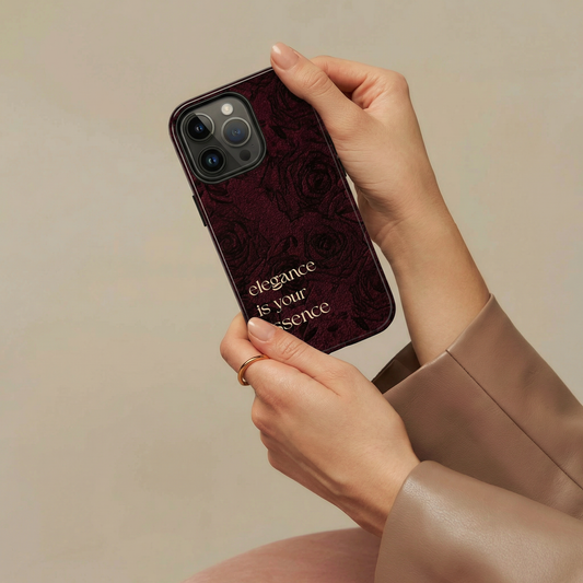 Cherry Rose Luxury iPhone Case — "Elegance Is Your Essence"
