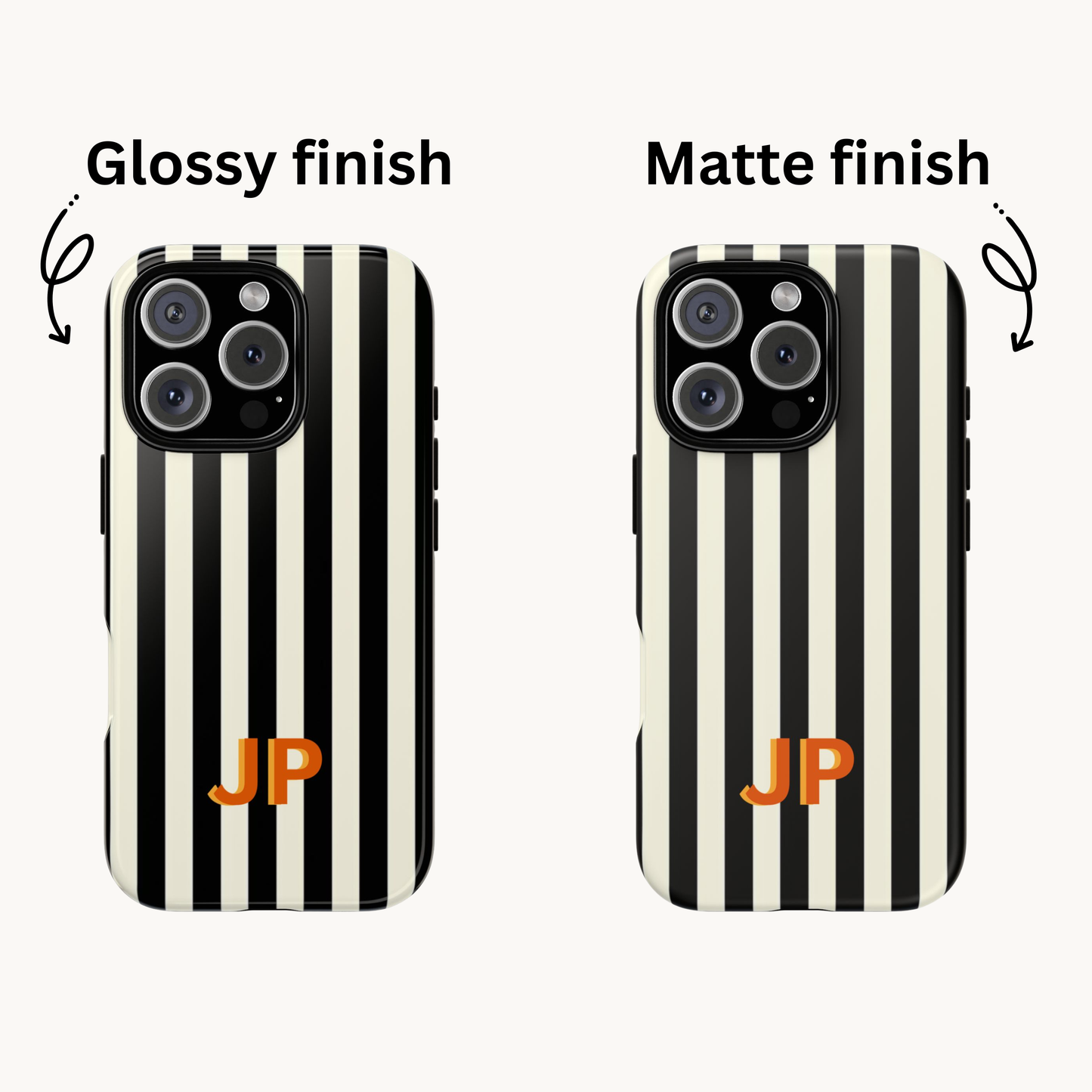 Personalized Black & White Stripe