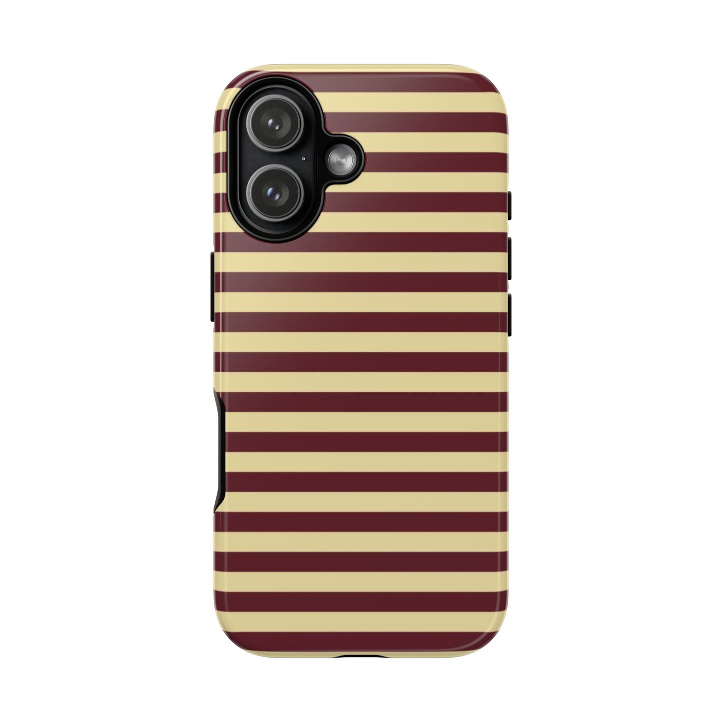 Butter Yellow & Burgundy Red striped