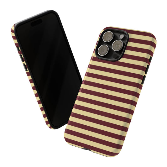 Butter Yellow & Burgundy Red striped