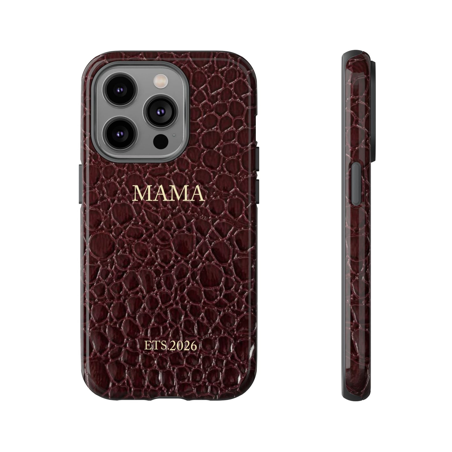 Mama Cherry Croc Leather Texture, Personalized EST.2026