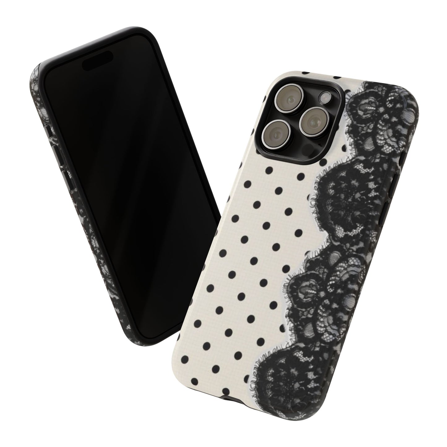 Trendy polka dot & lace case
