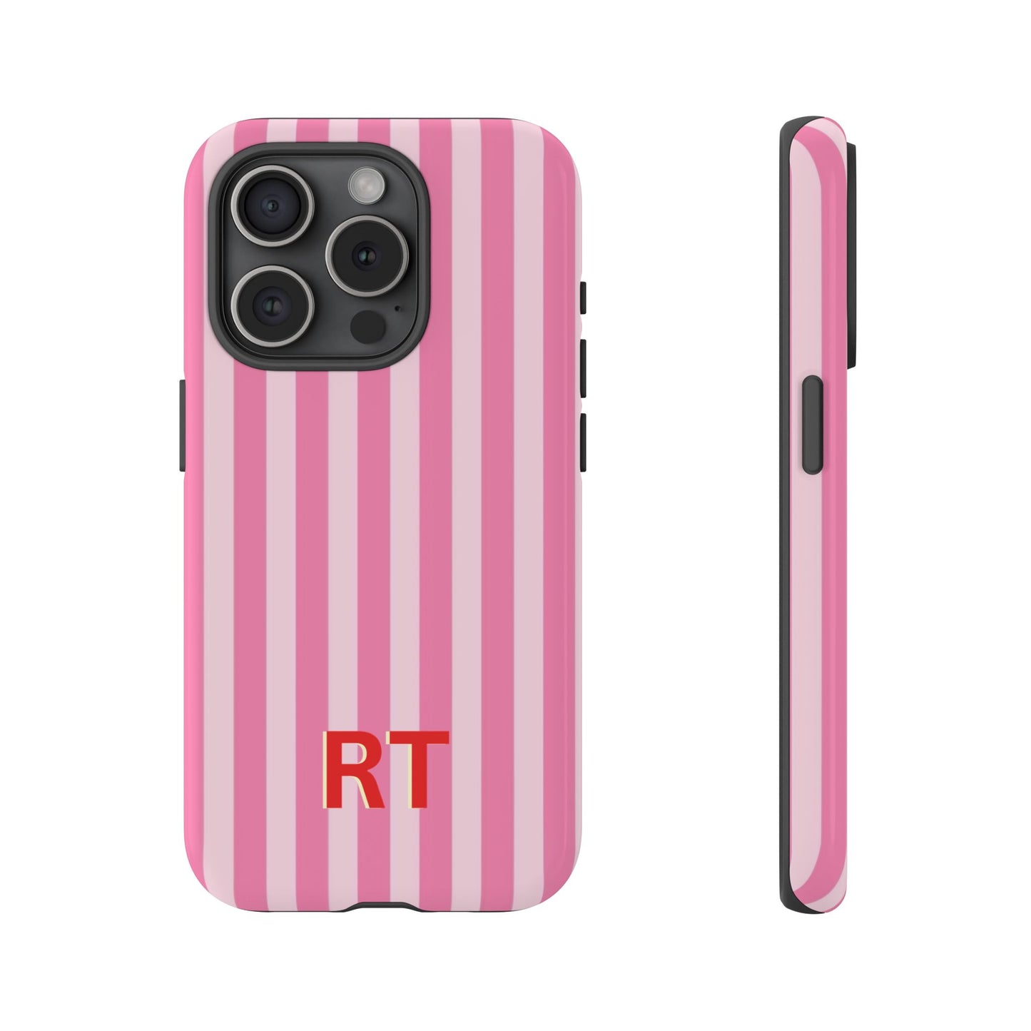 Personalized Pink Stripe Tough Case