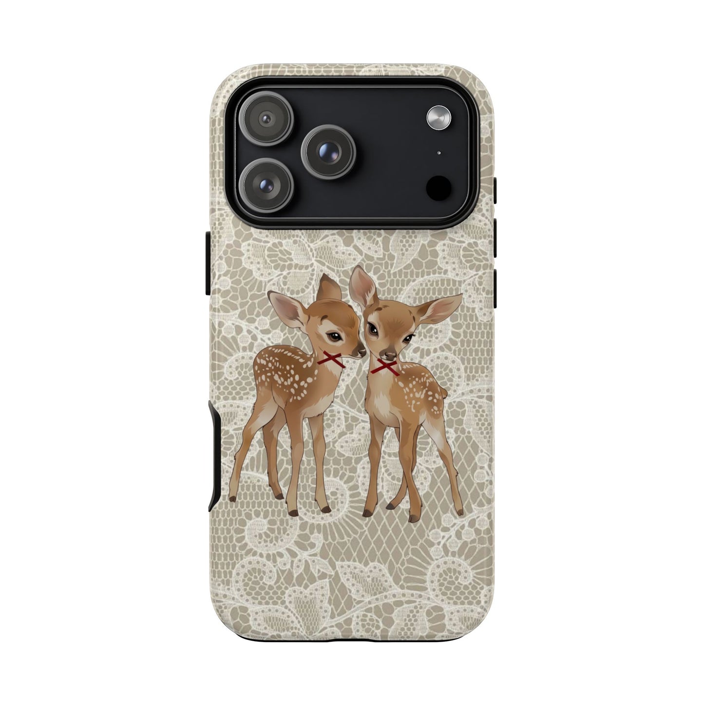 Cute Deer Lace Aesthetic Phone Case — Trendy iPhone Case for Women