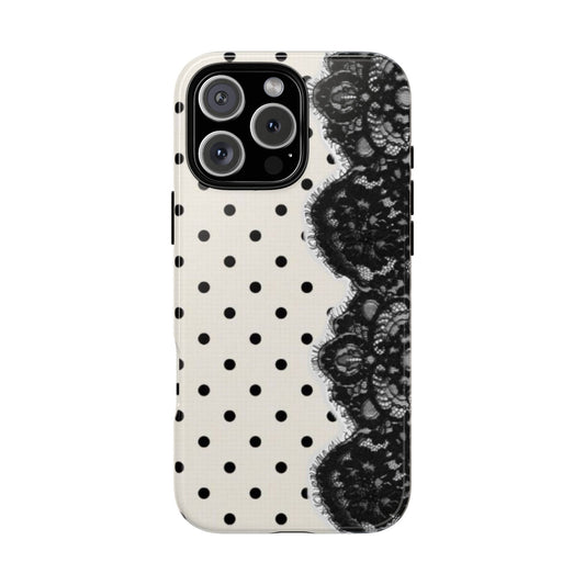 Trendy polka dot & lace case