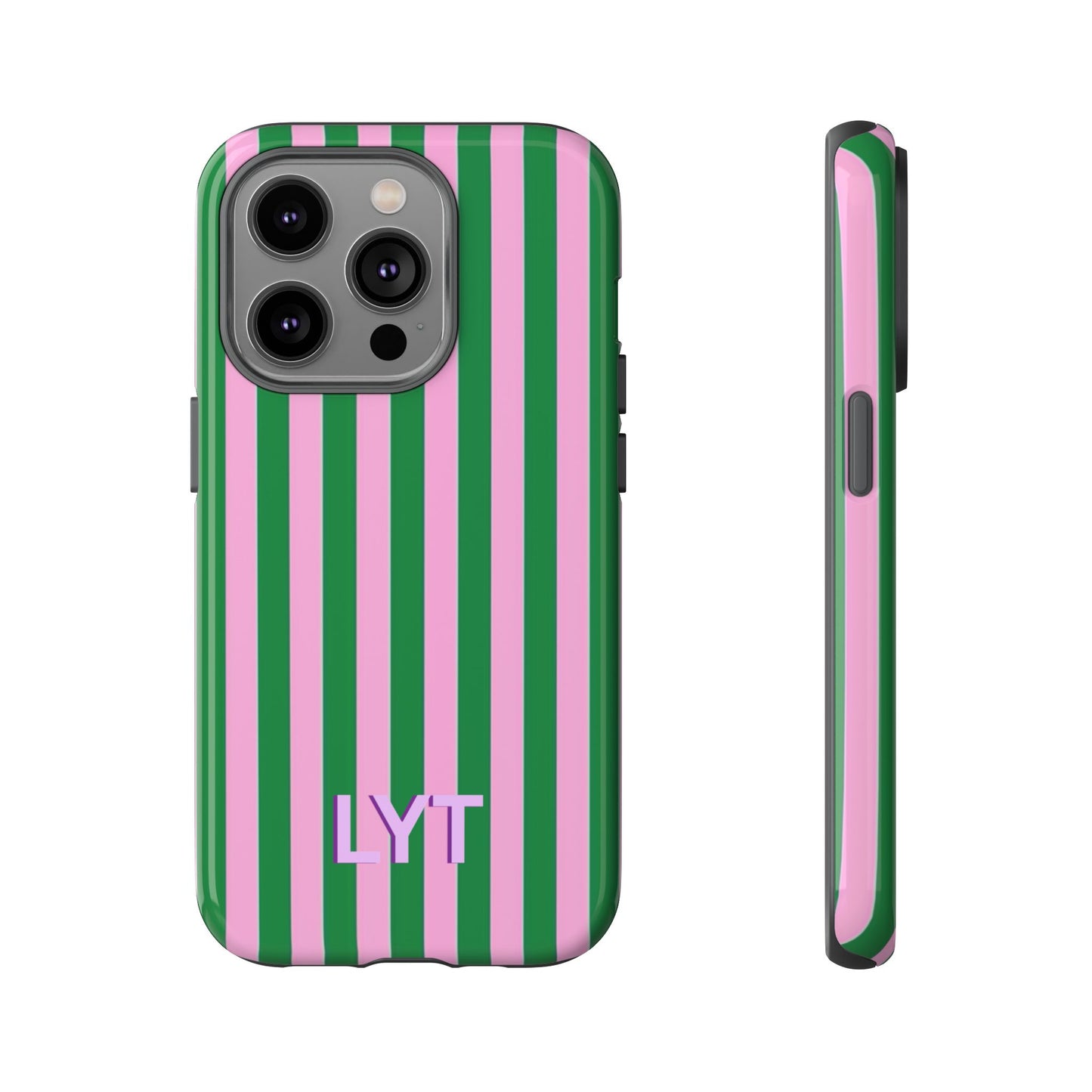 Personalized Striped Pink & Green