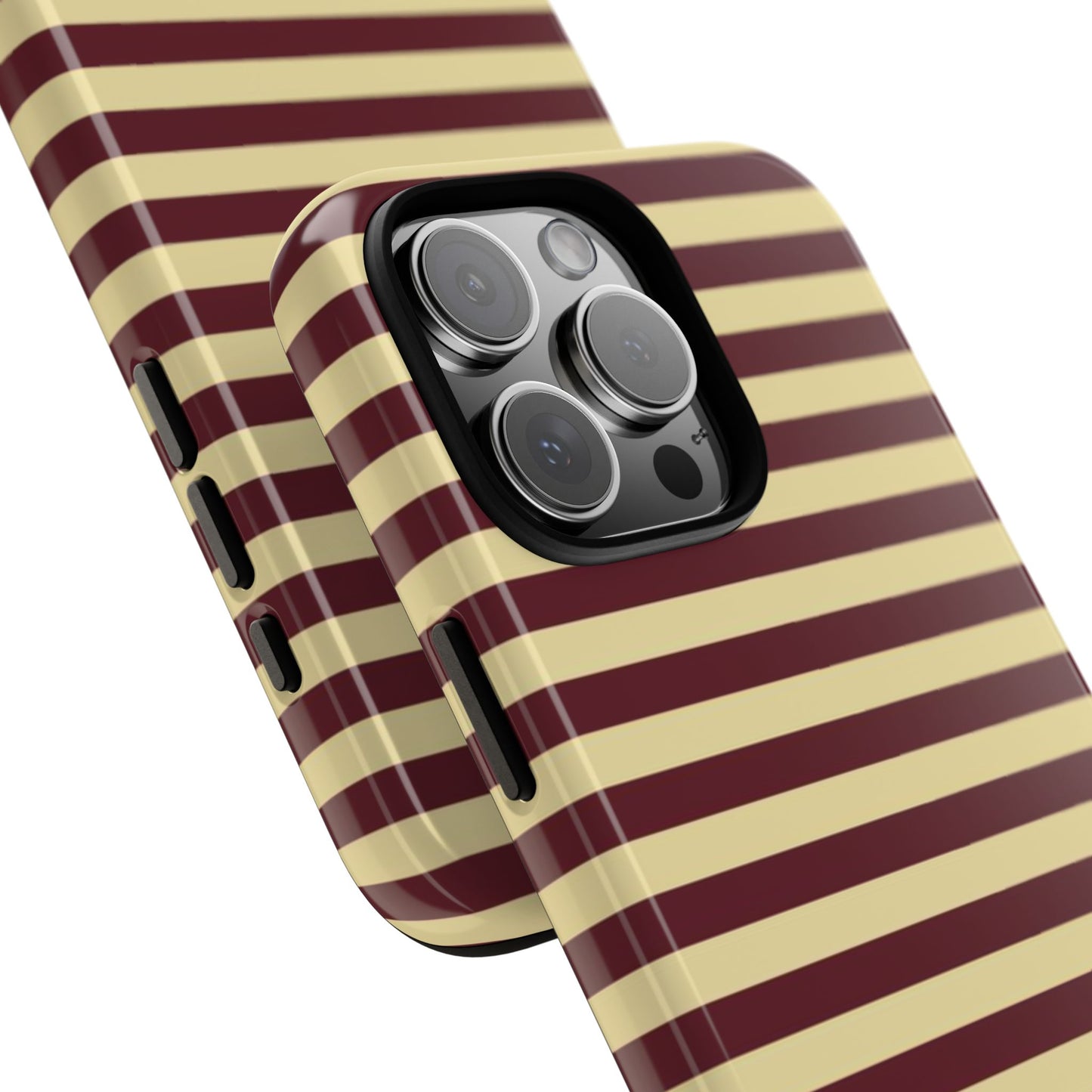 Butter Yellow & Burgundy Red striped