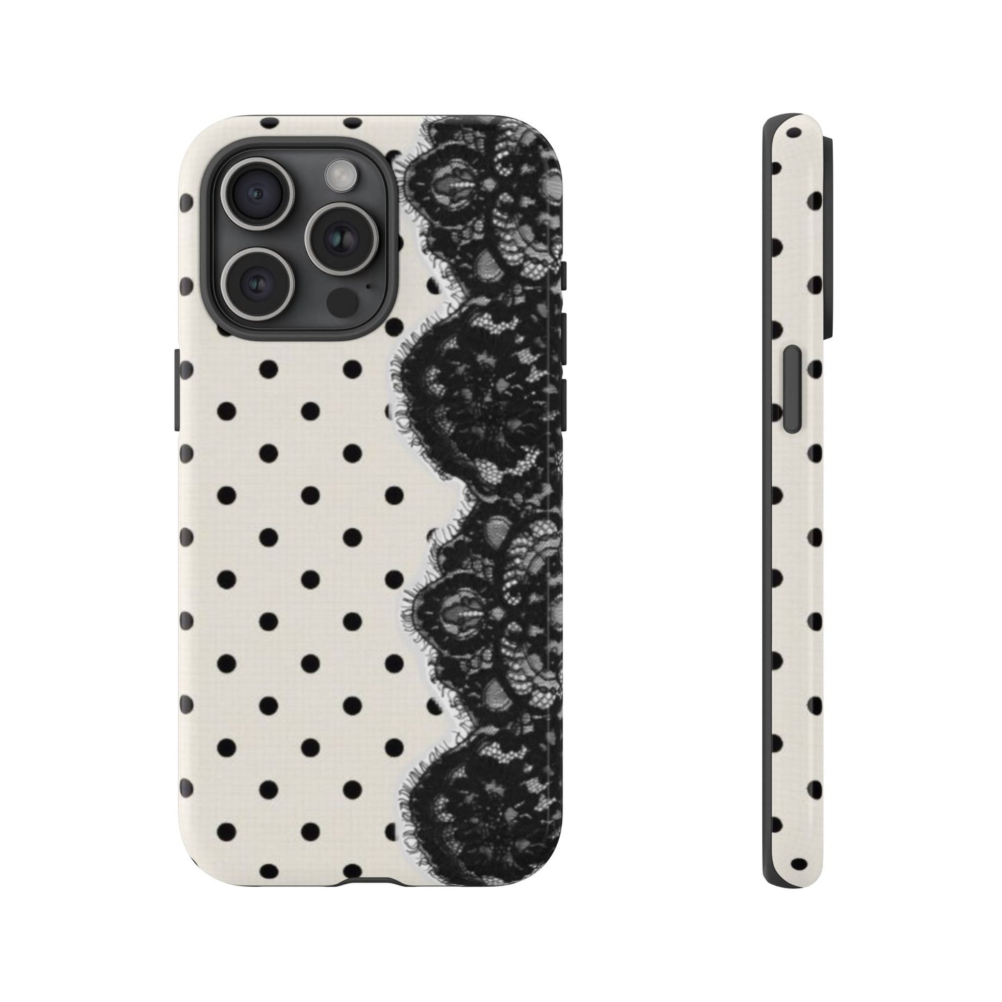 Trendy polka dot & lace case