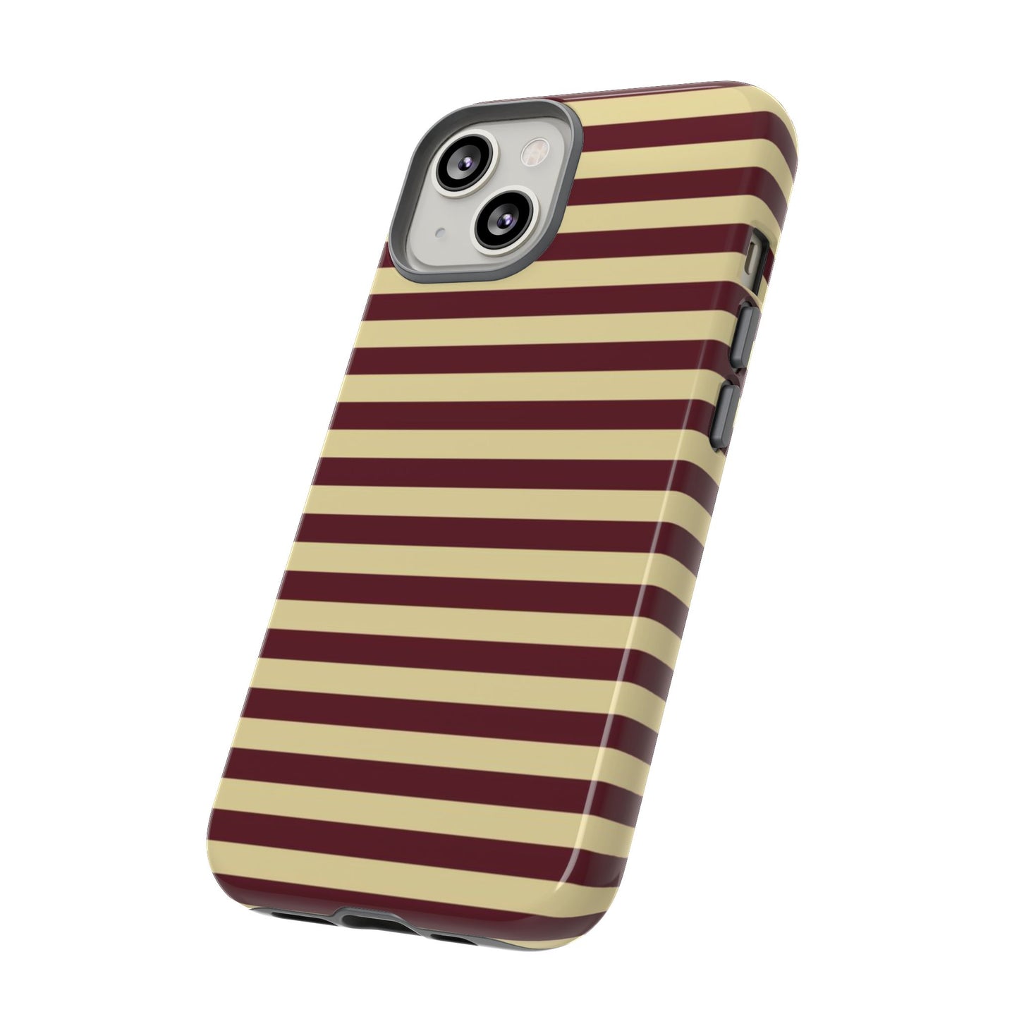 Butter Yellow & Burgundy Red striped