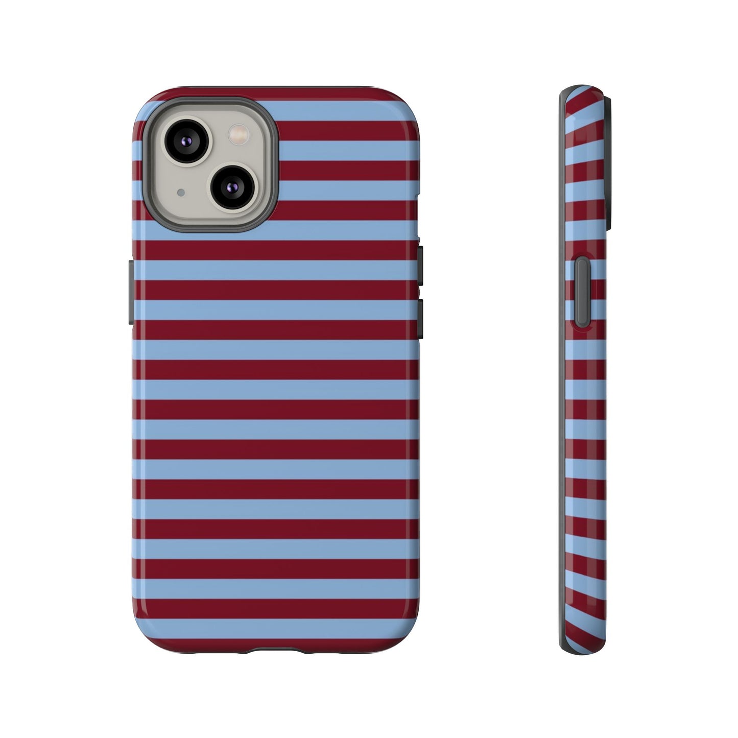 Cherry Dark Red & Blue striped