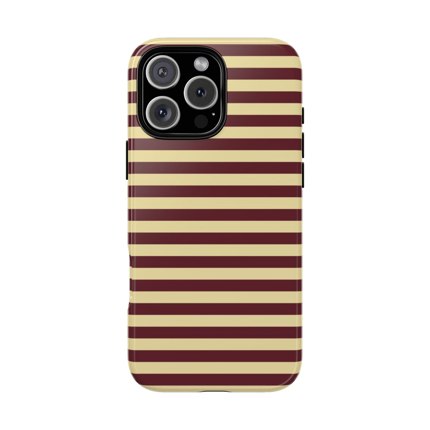 Butter Yellow & Burgundy Red striped