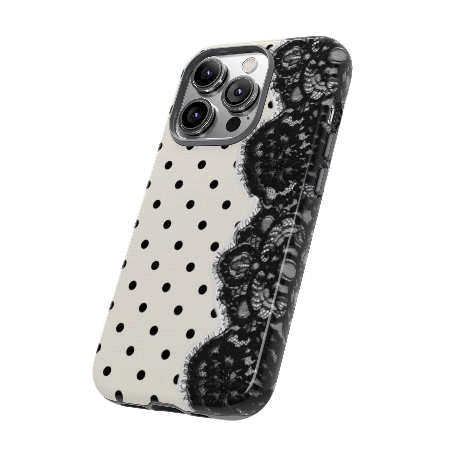 Trendy polka dot & lace case