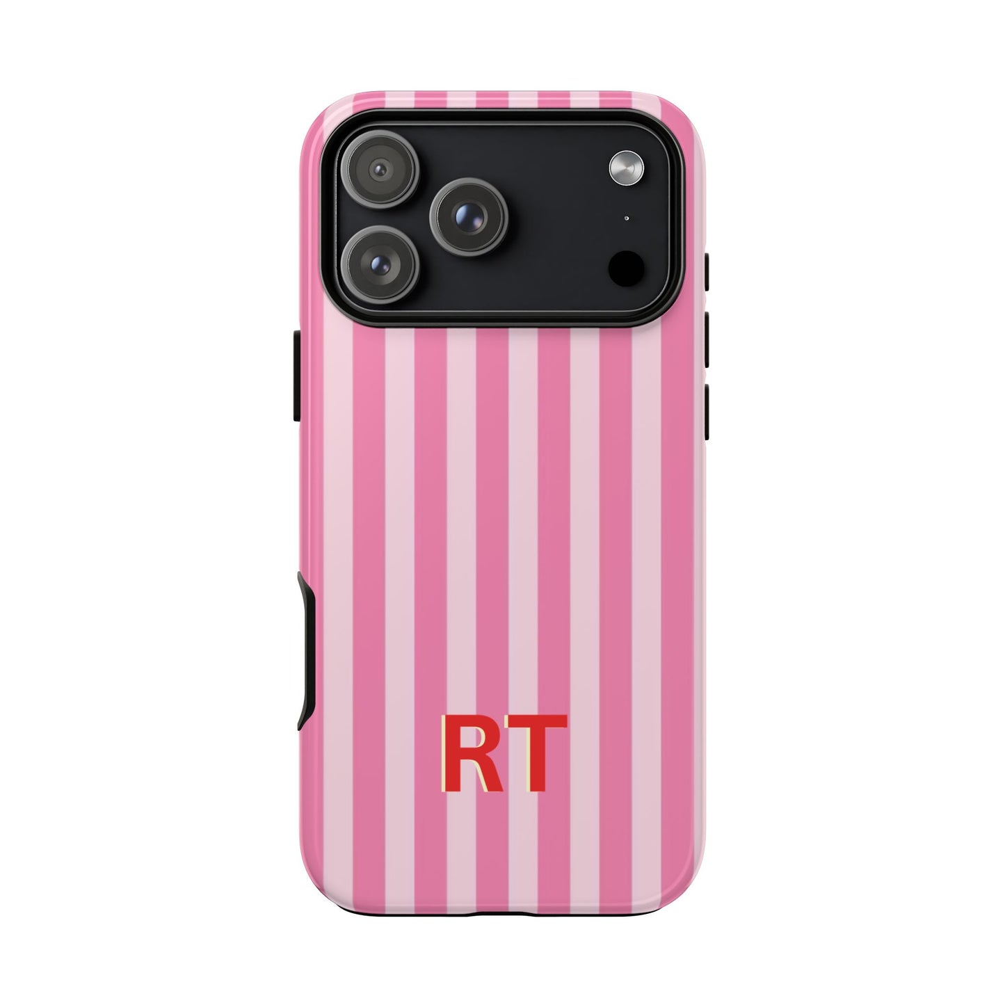 Personalized Pink Stripe Tough Case