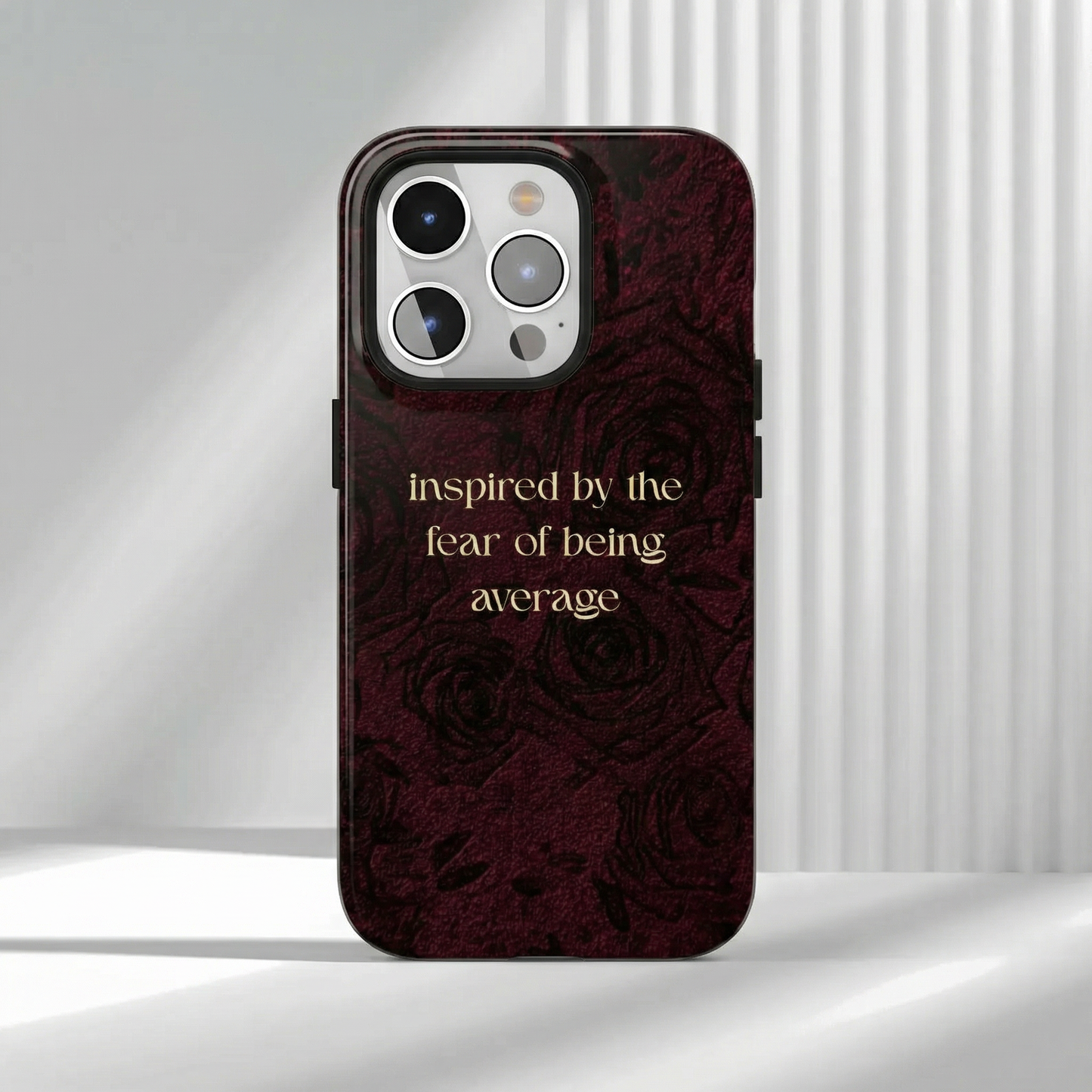 Cherry Rose iPhone Case — "Fear of Being Average" Feminine Chic phone cover