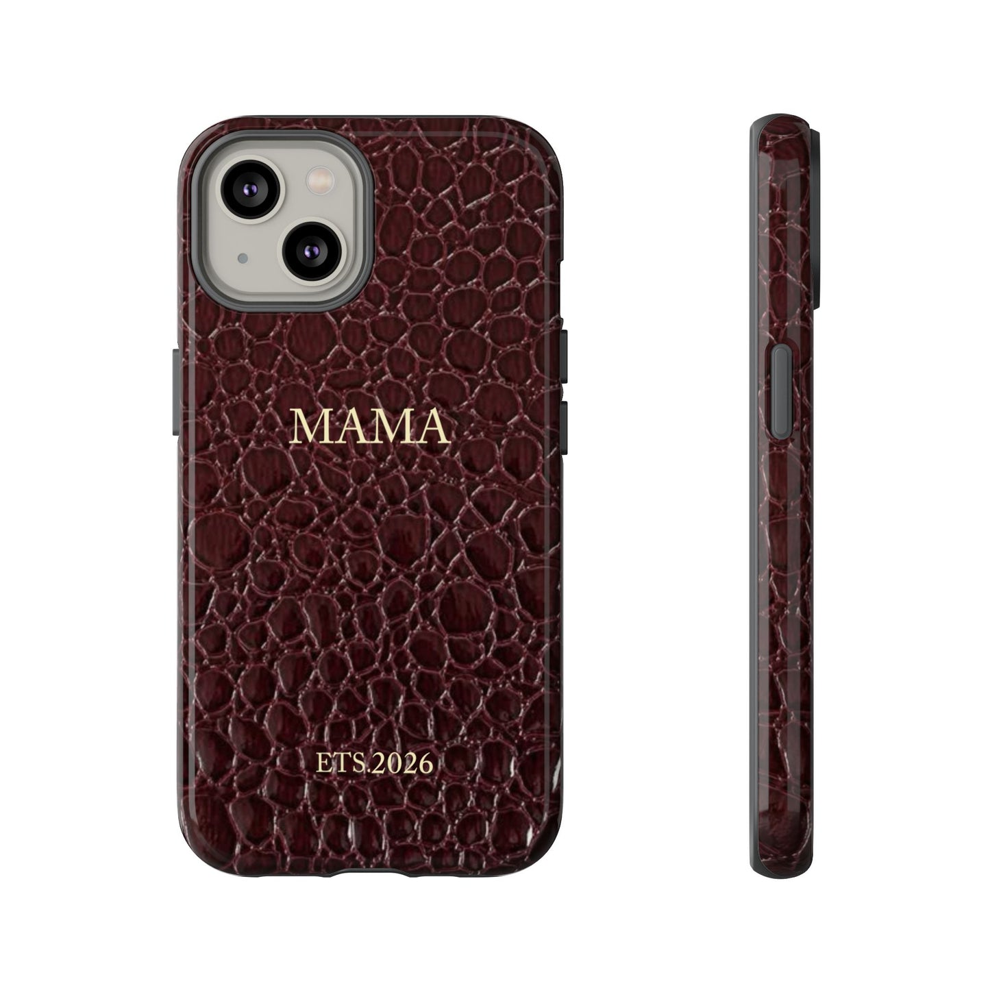 Mama Cherry Croc Leather Texture, Personalized EST.2026