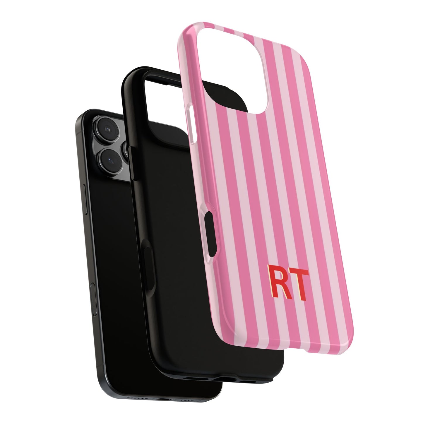 Personalized Pink Stripe Tough Case