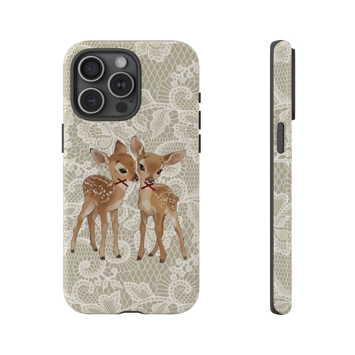 Cute Deer Lace Aesthetic Phone Case — Trendy iPhone Case for Women