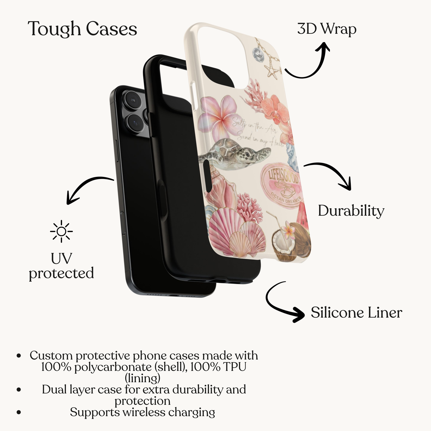 Tropical Beach Phone Case — Cute Summer Ocean Aesthetic iPhone Cover
