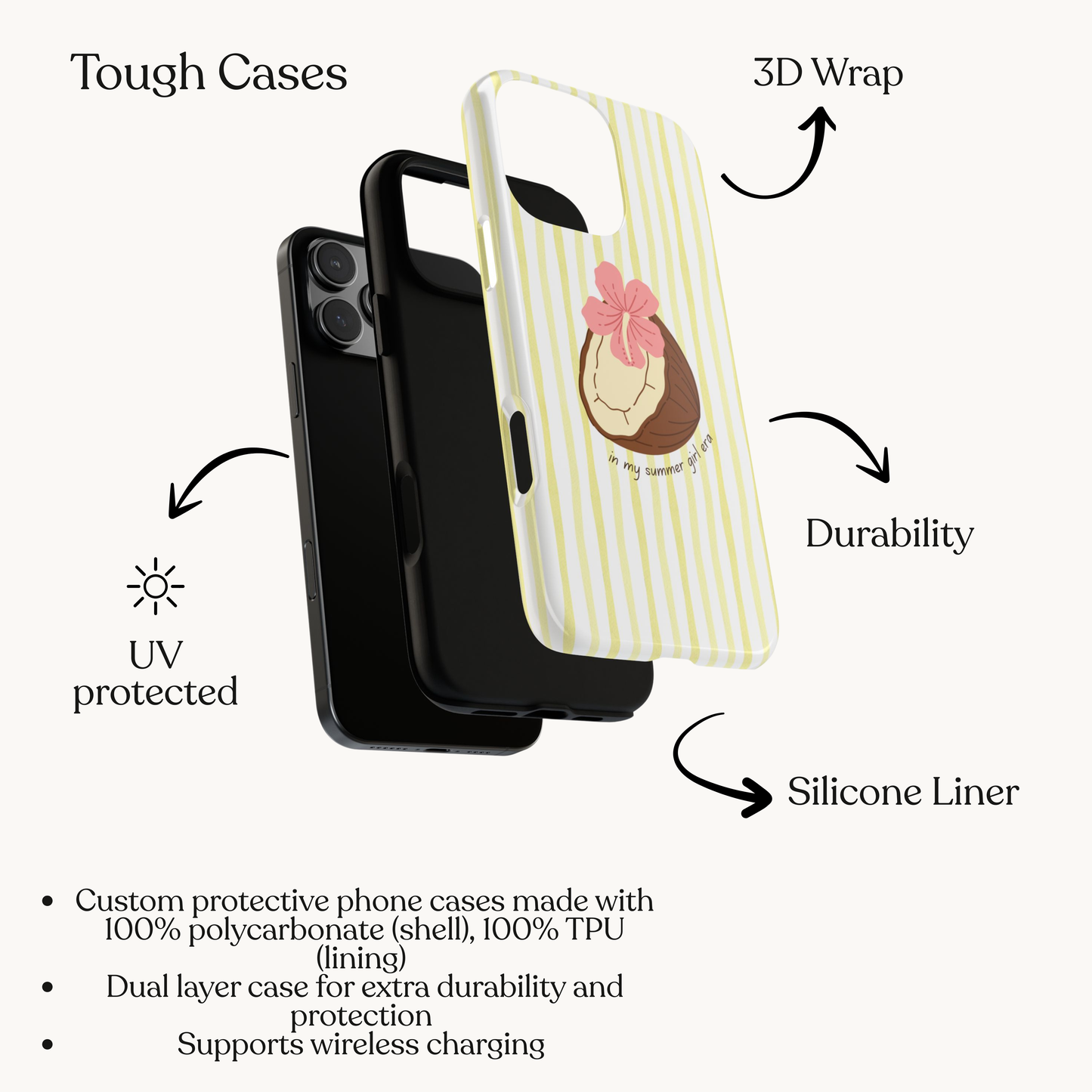 Summer Girl Era iPhone Case — Aesthetic girly Beachy Stripe phone case