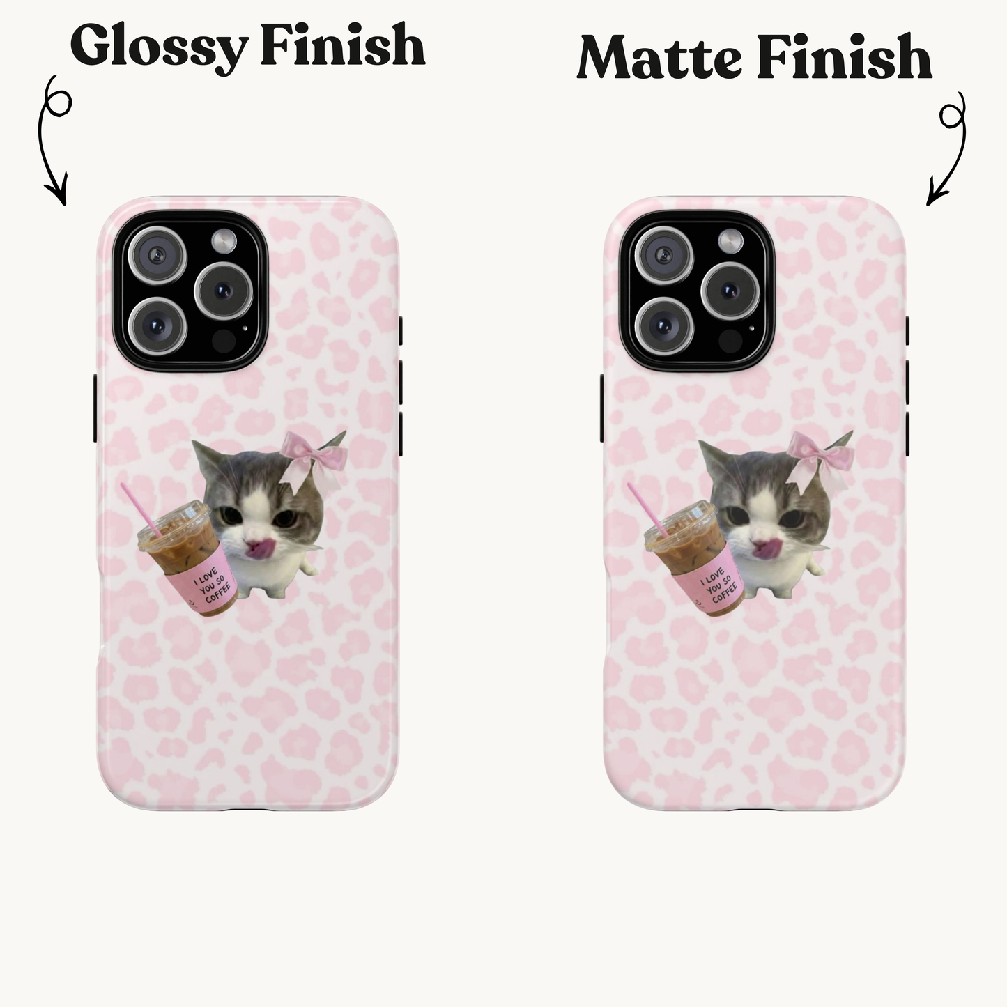 coffee  Lover Cat Phone Case – Cute Pink Aesthetic iPhone Case for Girls