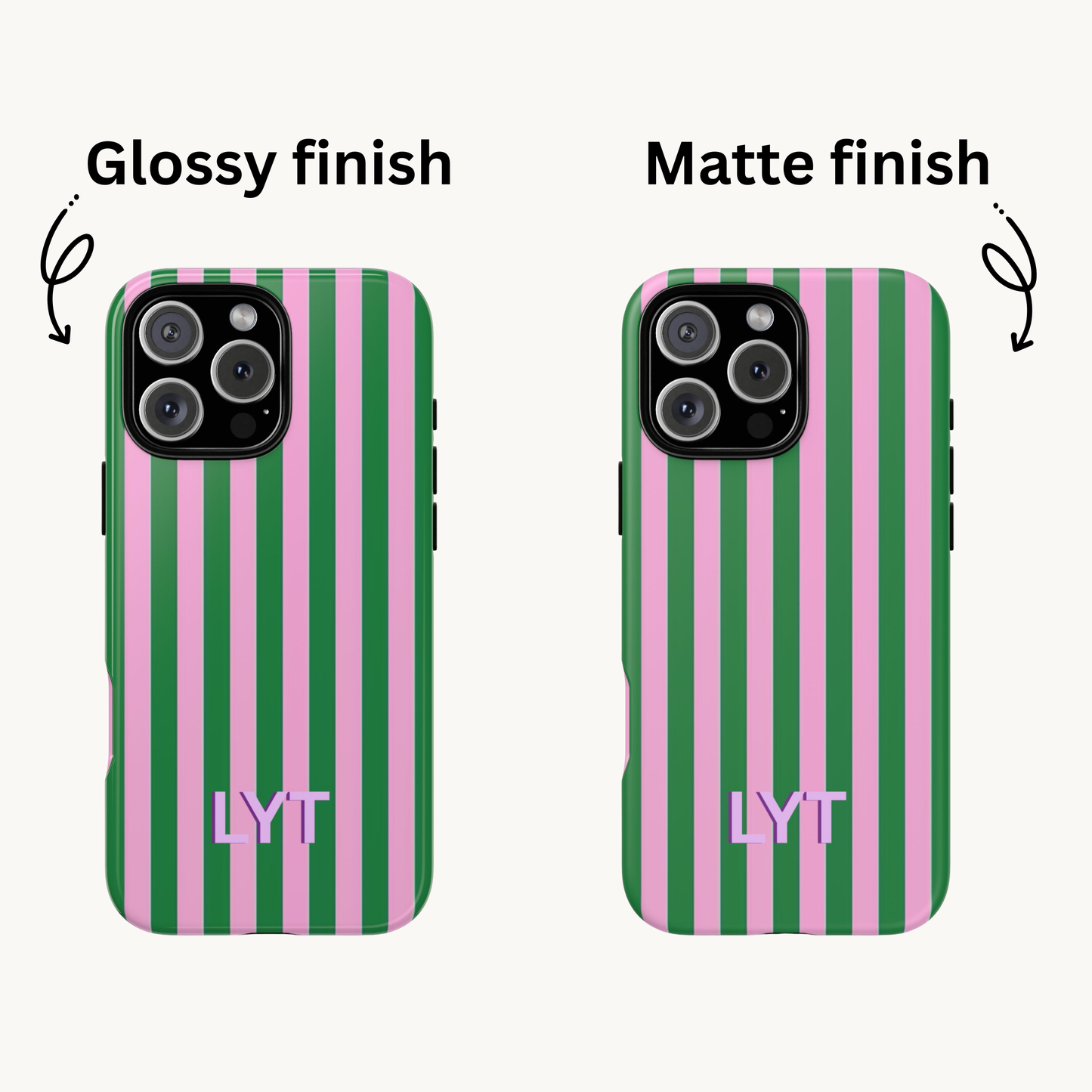 Personalized Striped Pink & Green