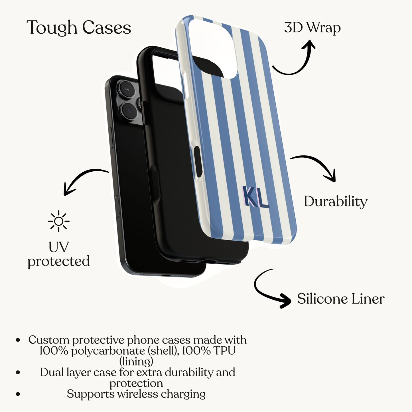 Personalized Blue & White Stripe