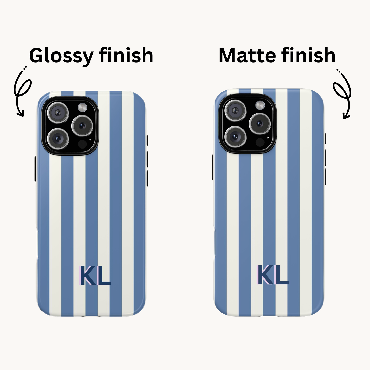 Personalized Blue & White Stripe