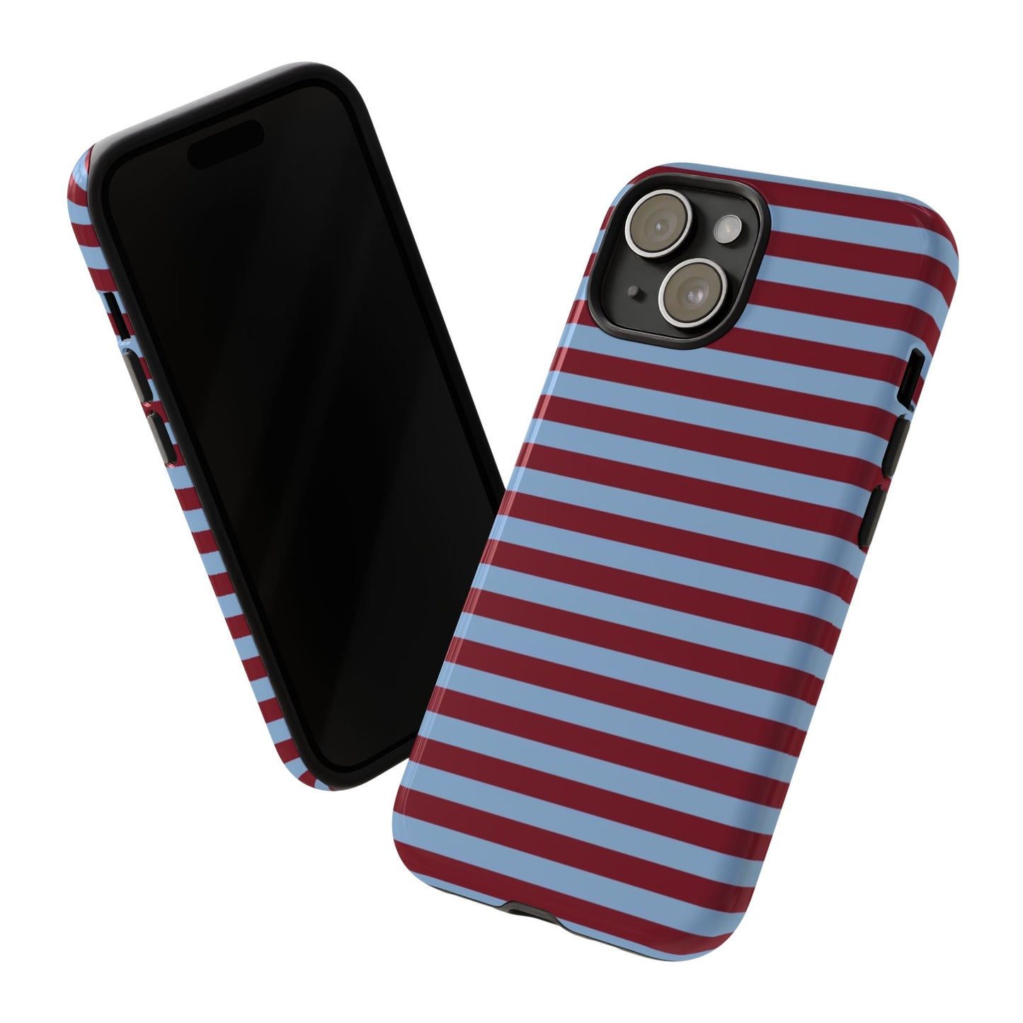 Cherry Dark Red & Blue striped