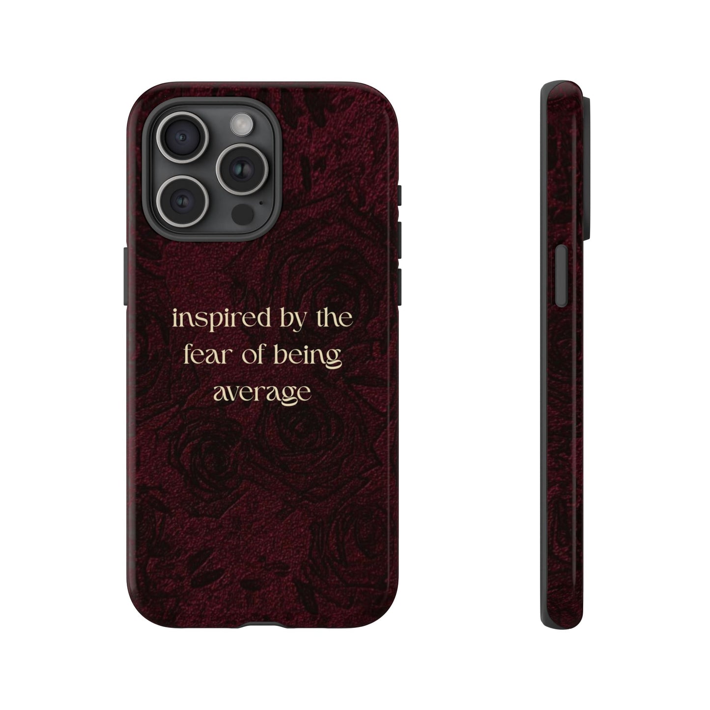 Cherry Rose iPhone Case — "Fear of Being Average" Feminine Chic phone cover