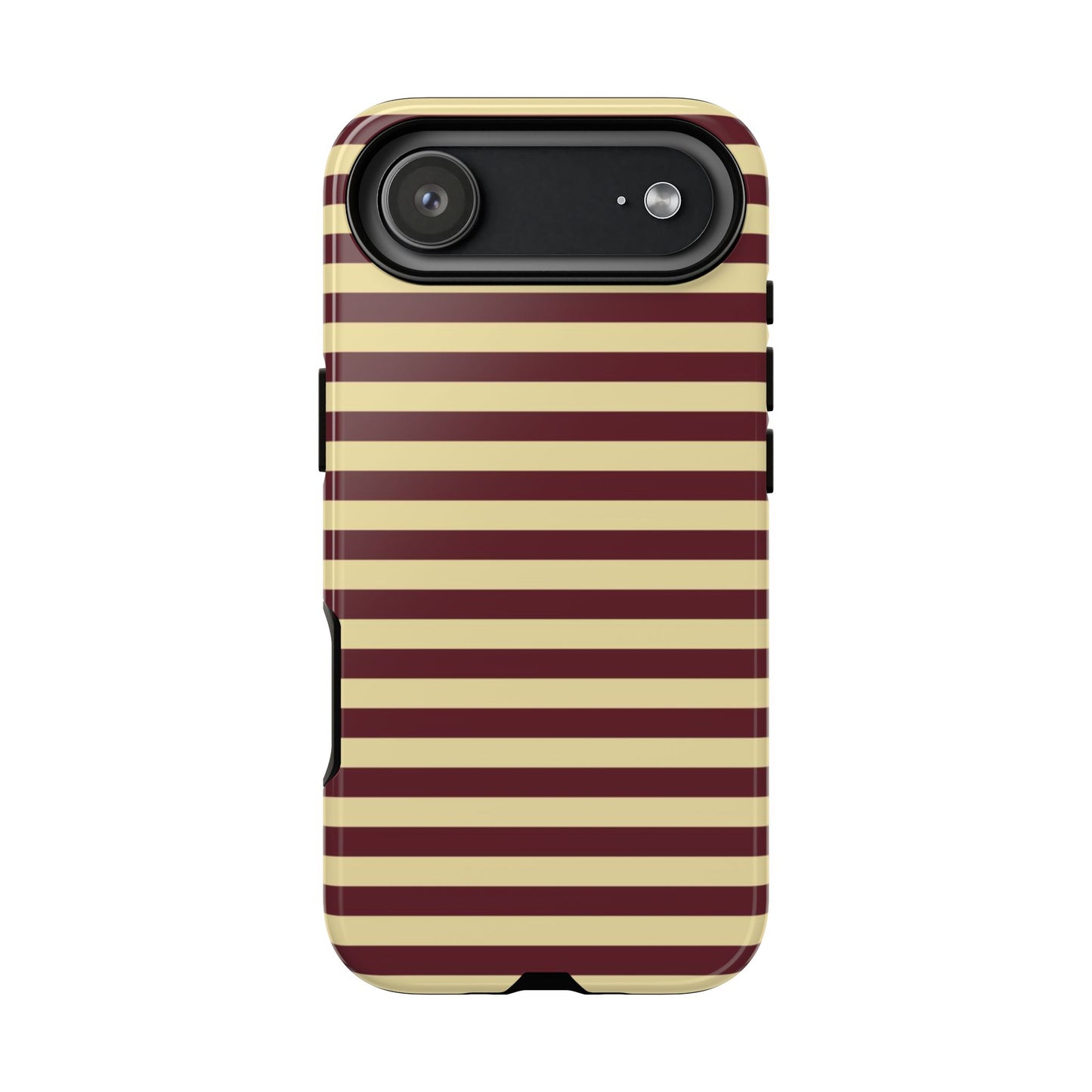 Butter Yellow & Burgundy Red striped