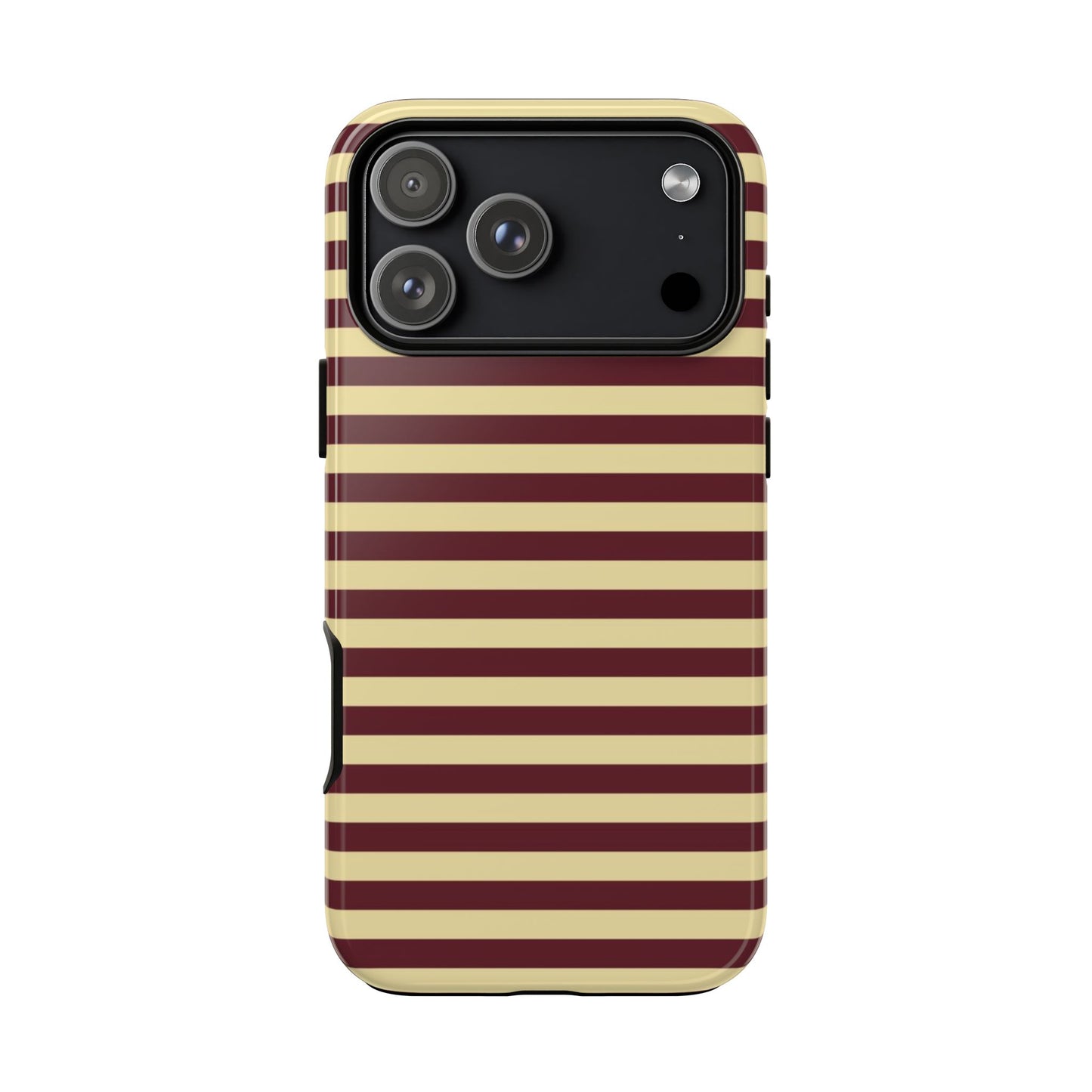 Butter Yellow & Burgundy Red striped