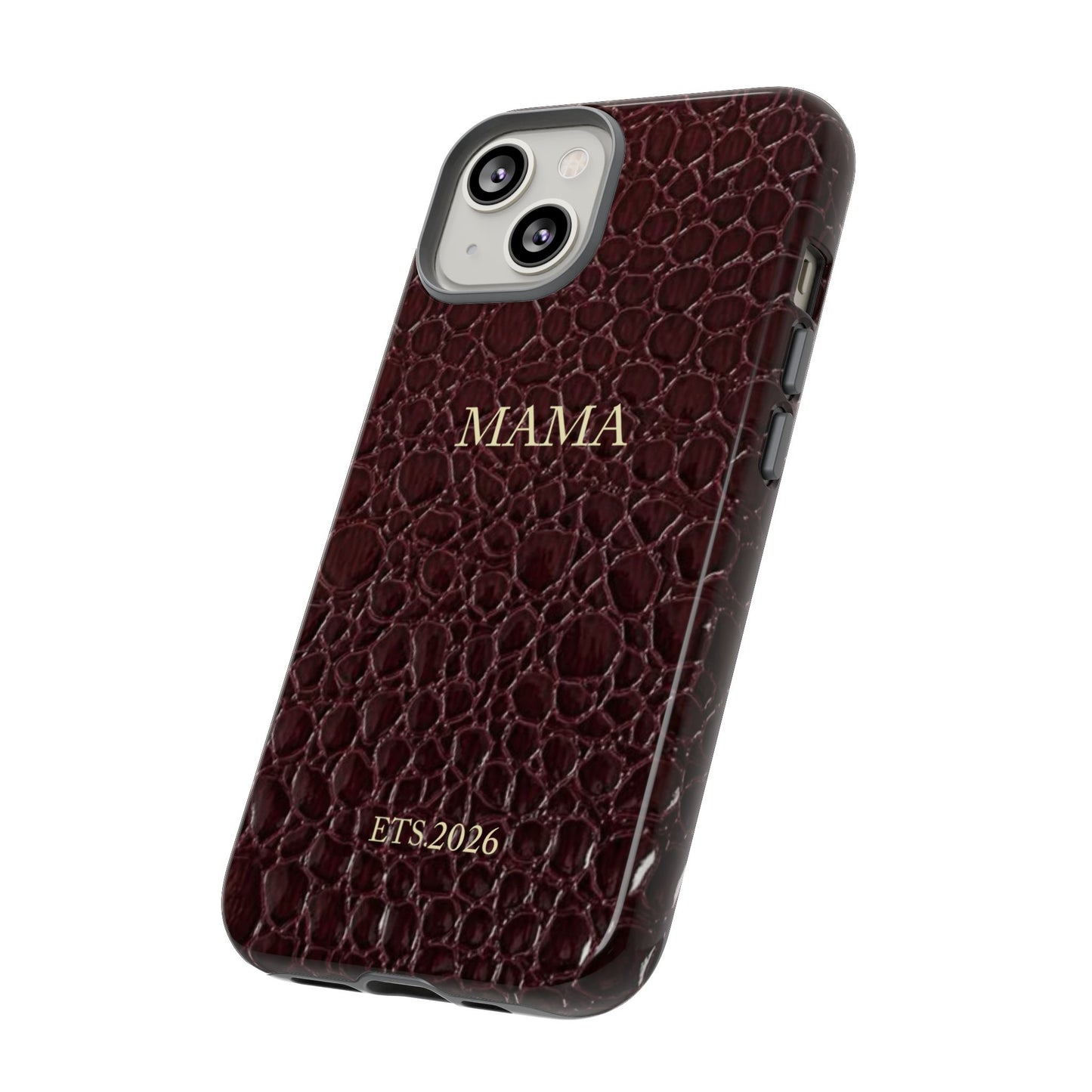 Mama Cherry Croc Leather Texture, Personalized EST.2026