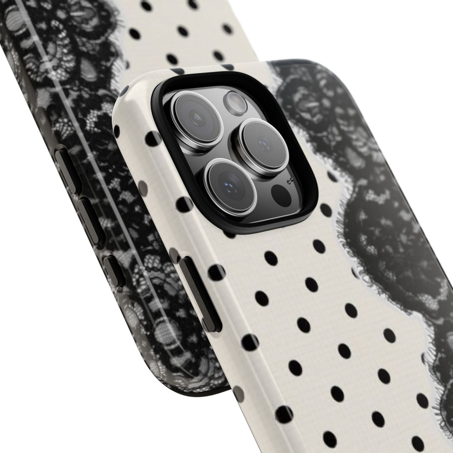 Trendy polka dot & lace case