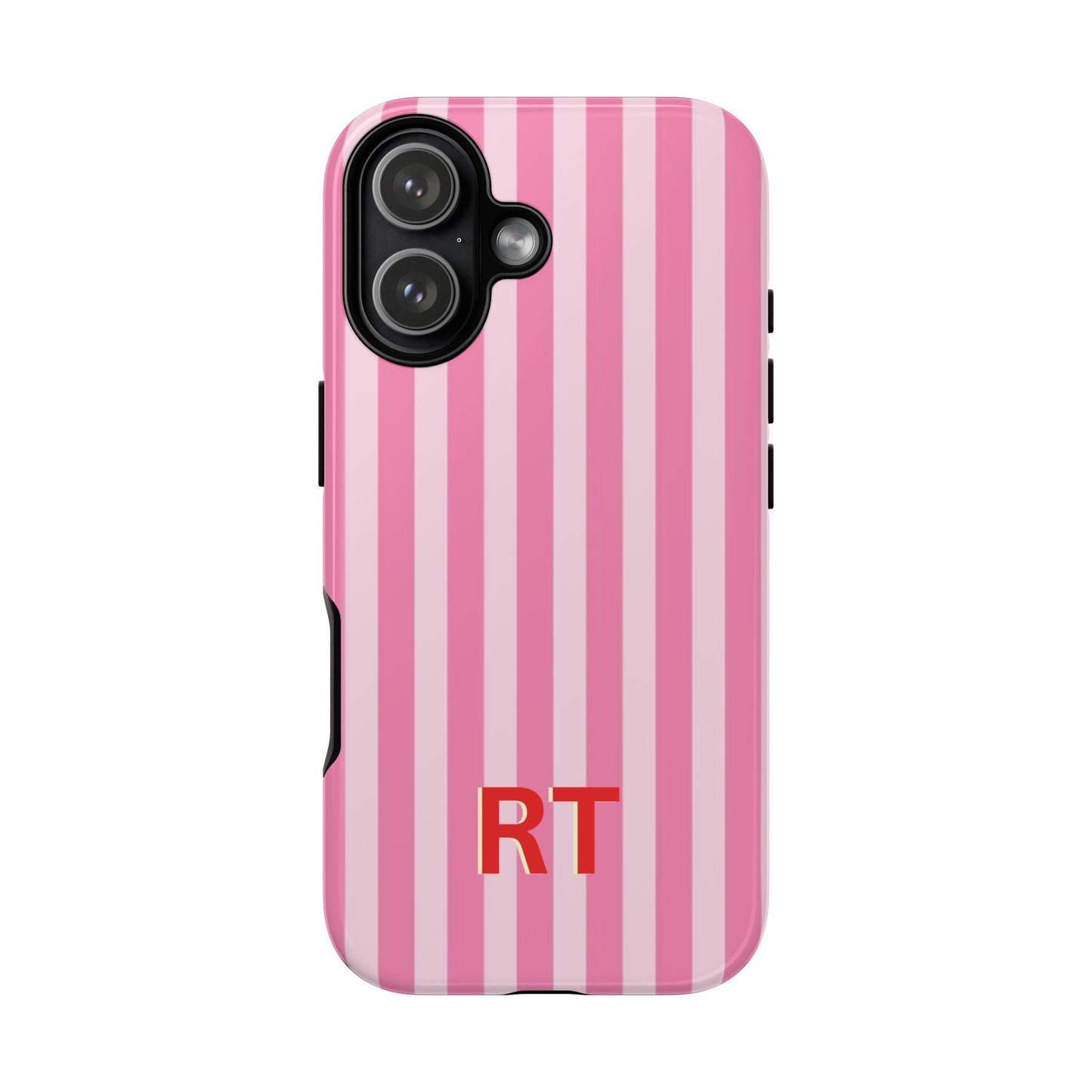 Personalized Pink Stripe Tough Case
