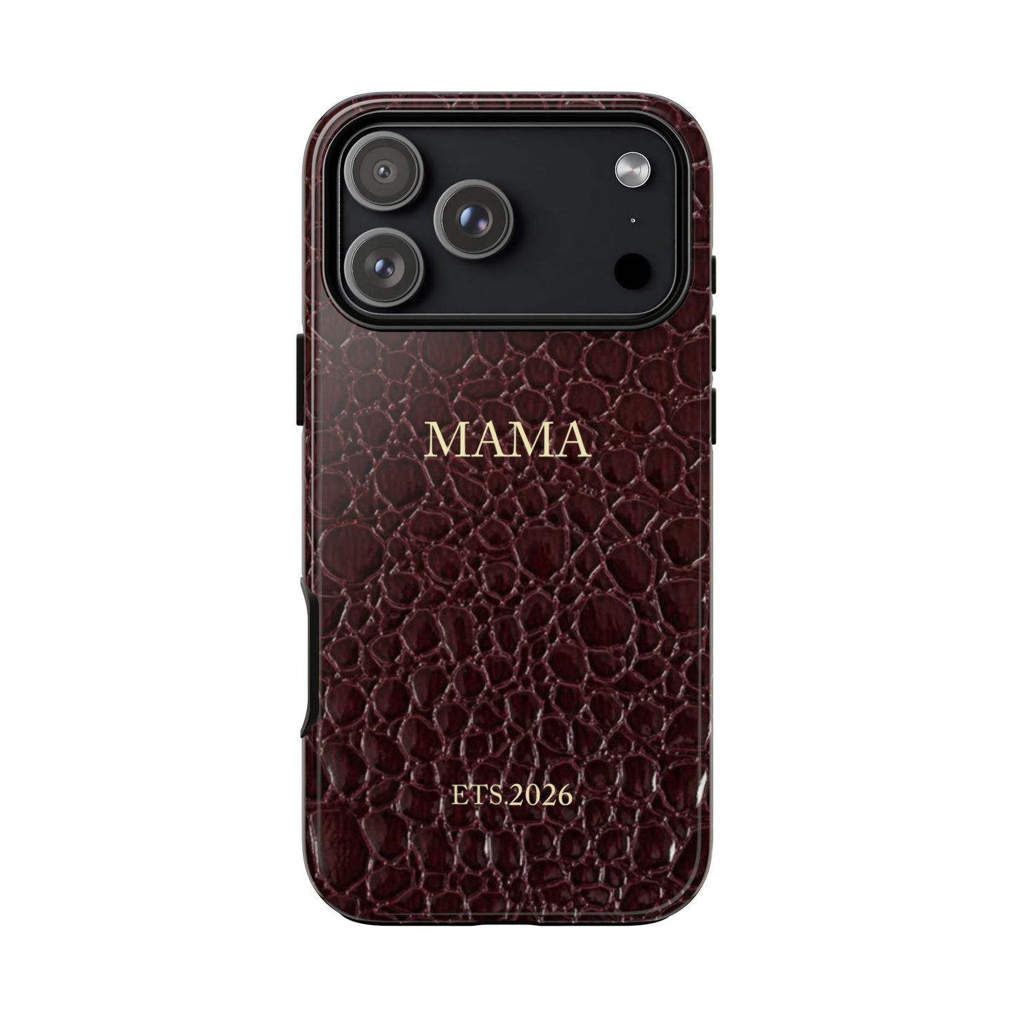 Mama Cherry Croc Leather Texture, Personalized EST.2026
