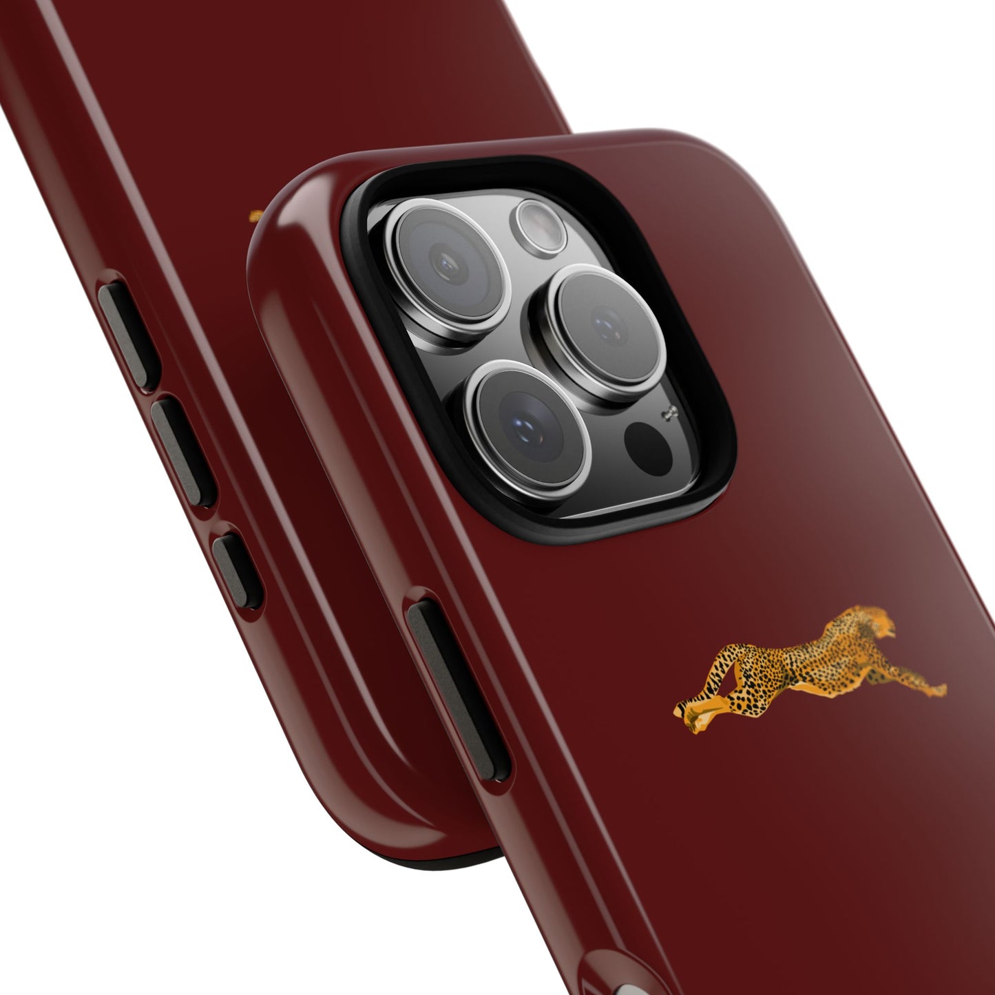 Leopard Cherry Red Phone Case — Aesthetic Stylish Tough Case—luxury iPhone case "I don't chase I attract"