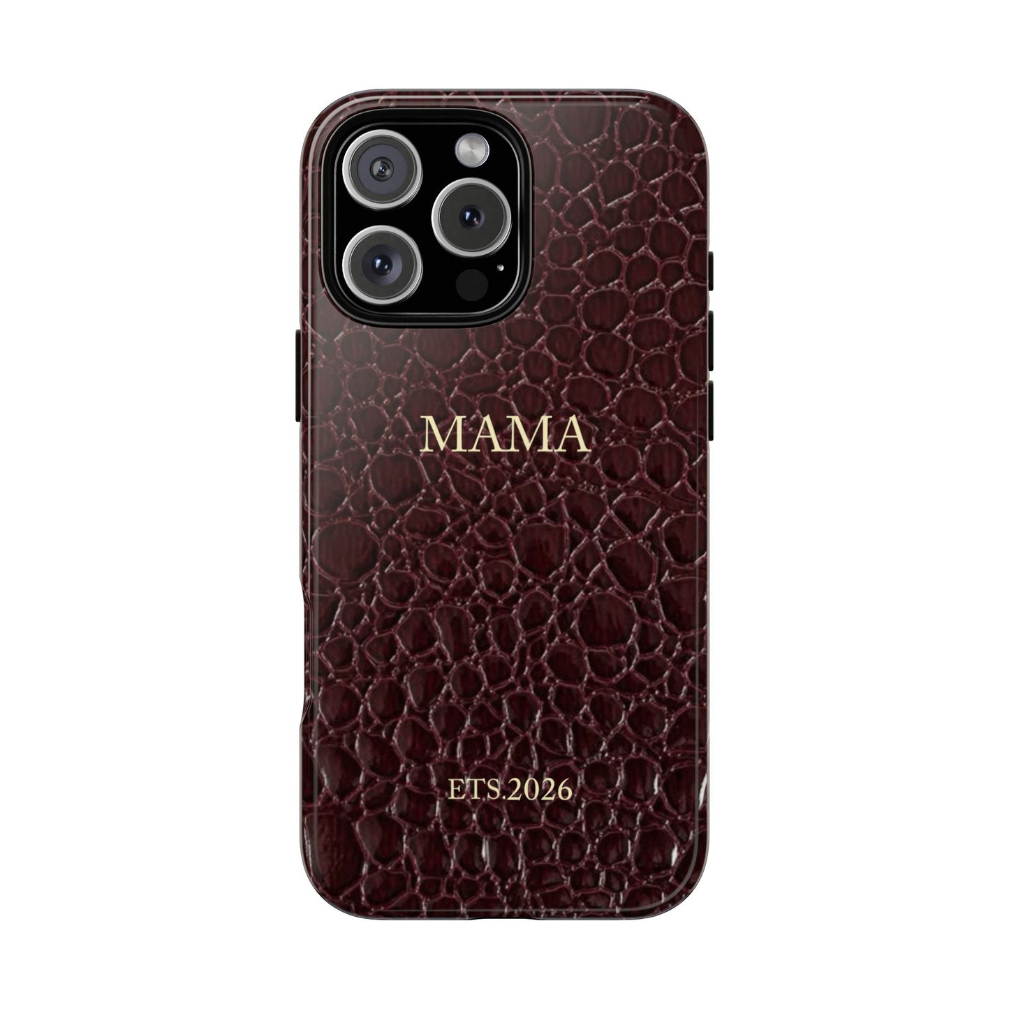 Mama Cherry Croc Leather Texture, Personalized EST.2026