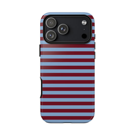 Cherry Dark Red & Blue striped