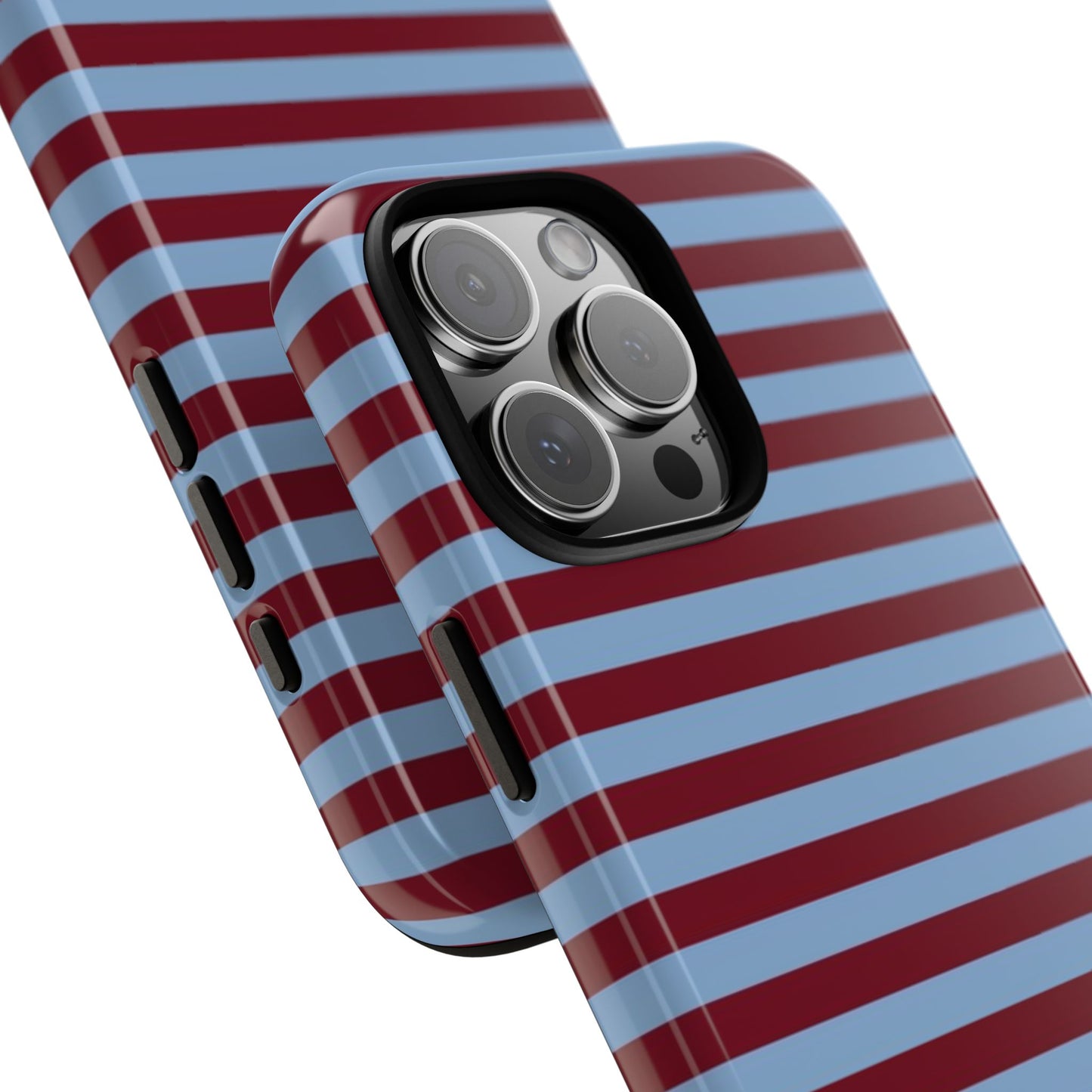 Cherry Dark Red & Blue striped