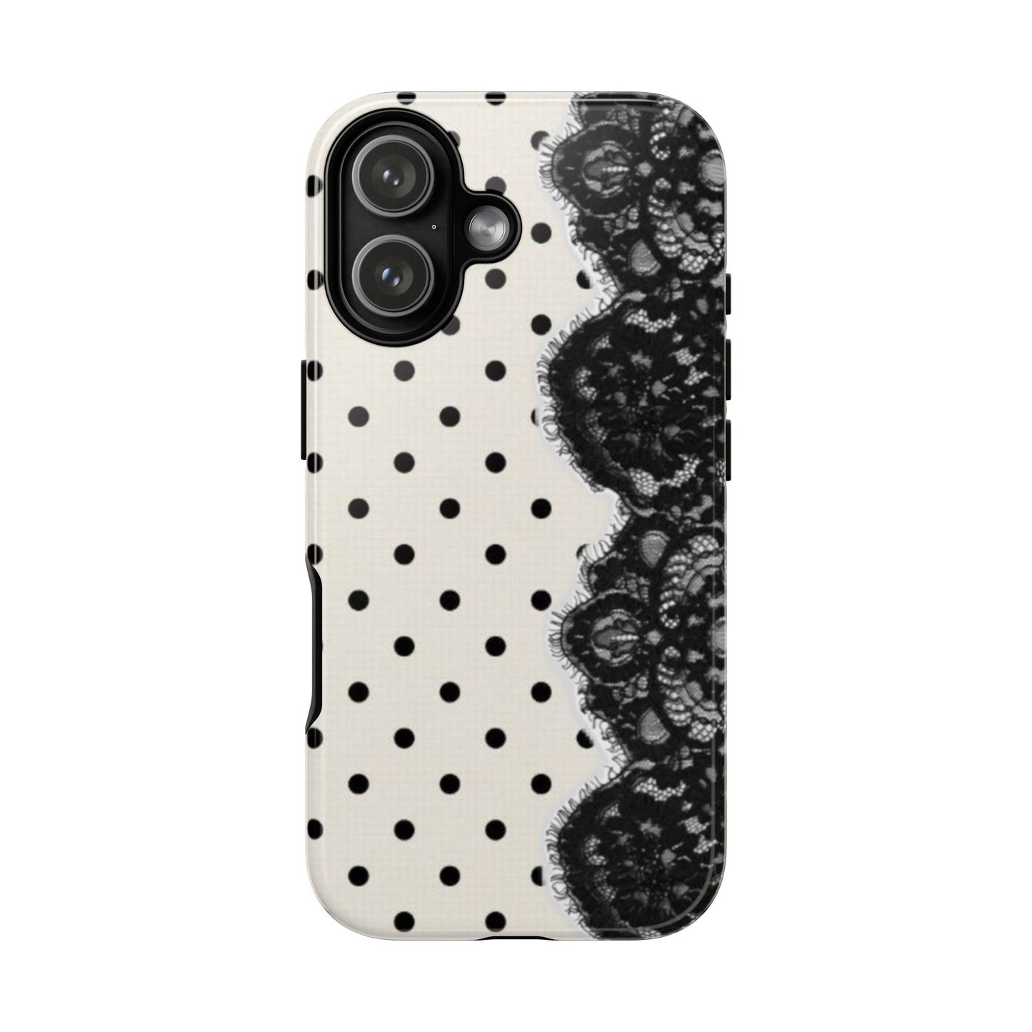 Trendy polka dot & lace case
