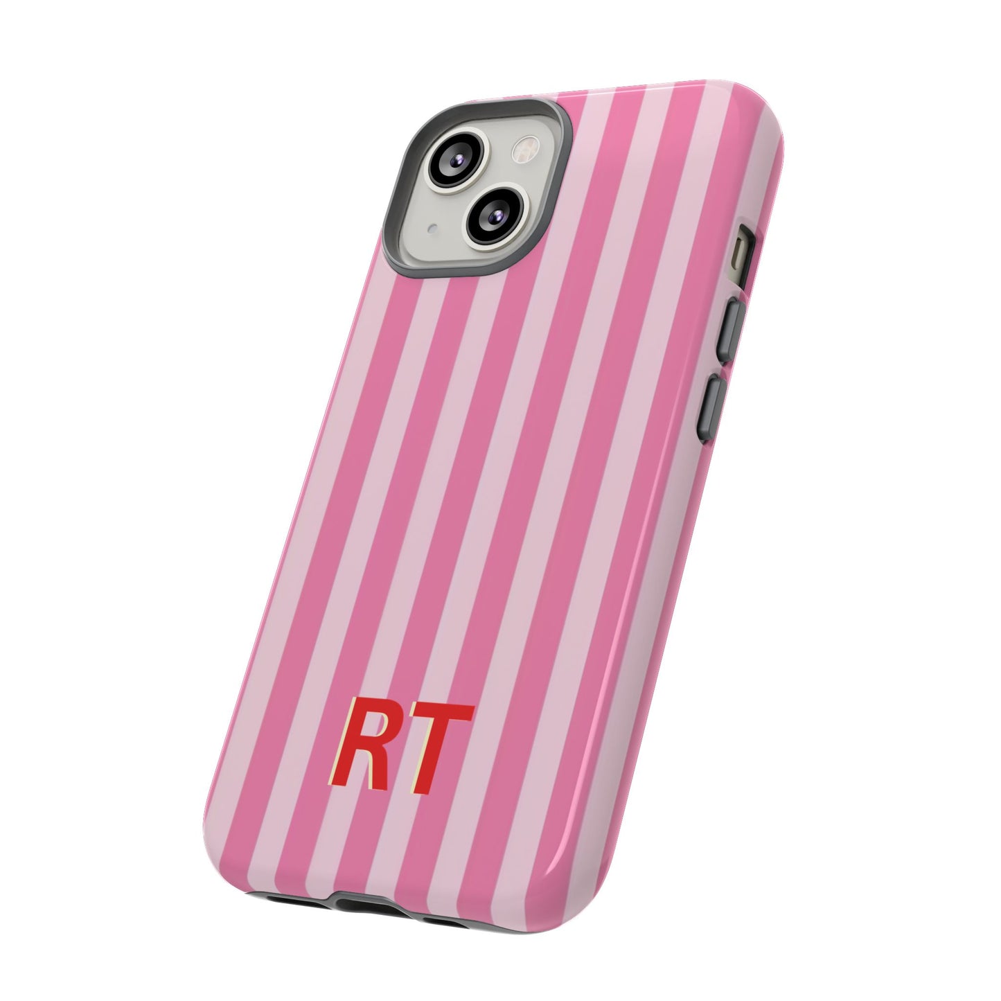 Personalized Pink Stripe Tough Case