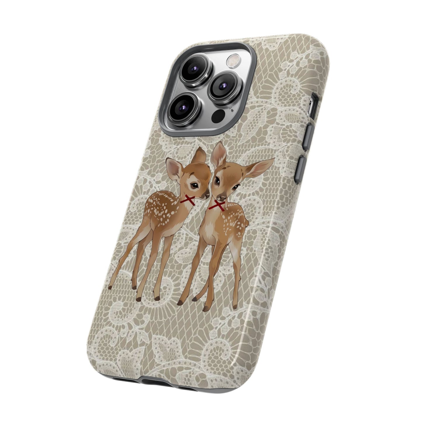 Cute Deer Lace Aesthetic Phone Case — Trendy iPhone Case for Women