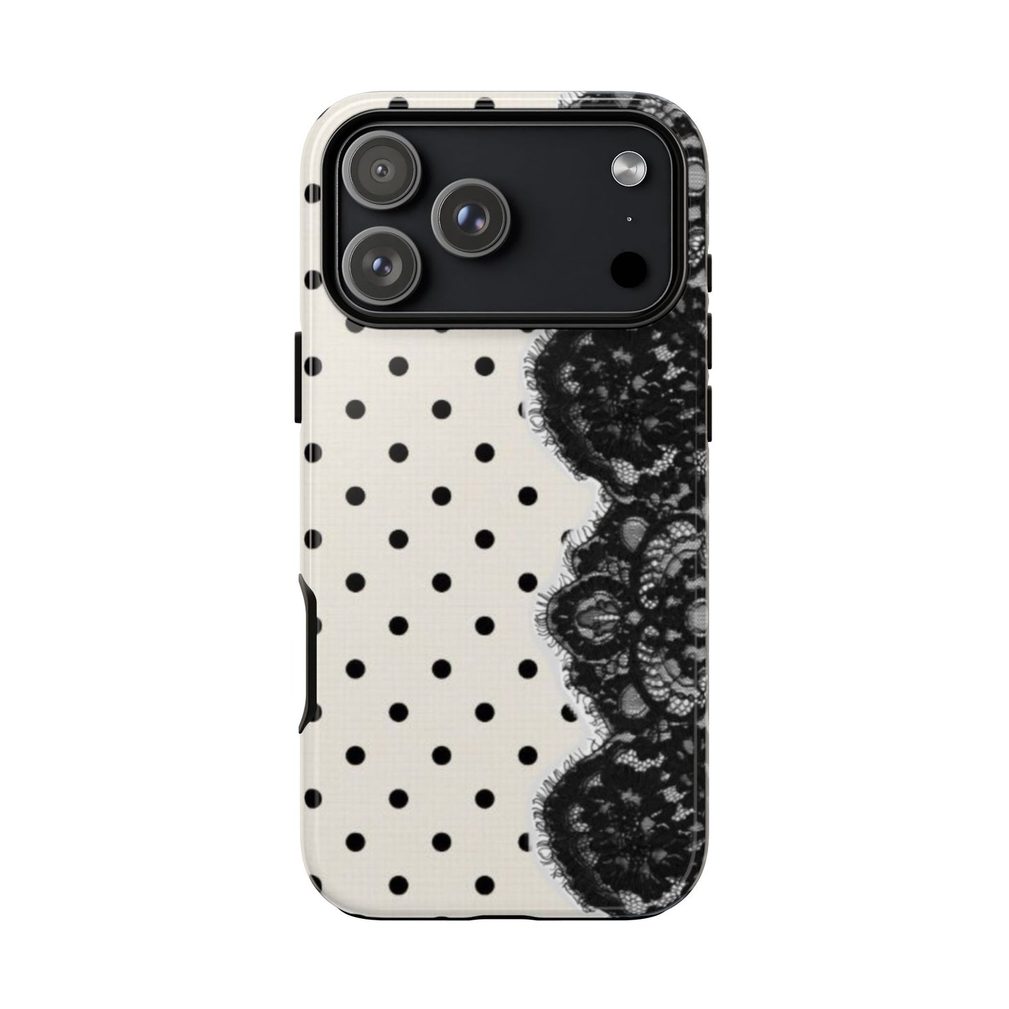 Trendy polka dot & lace case