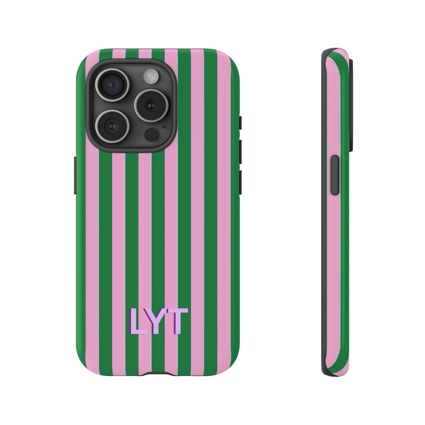 Personalized Striped Pink & Green