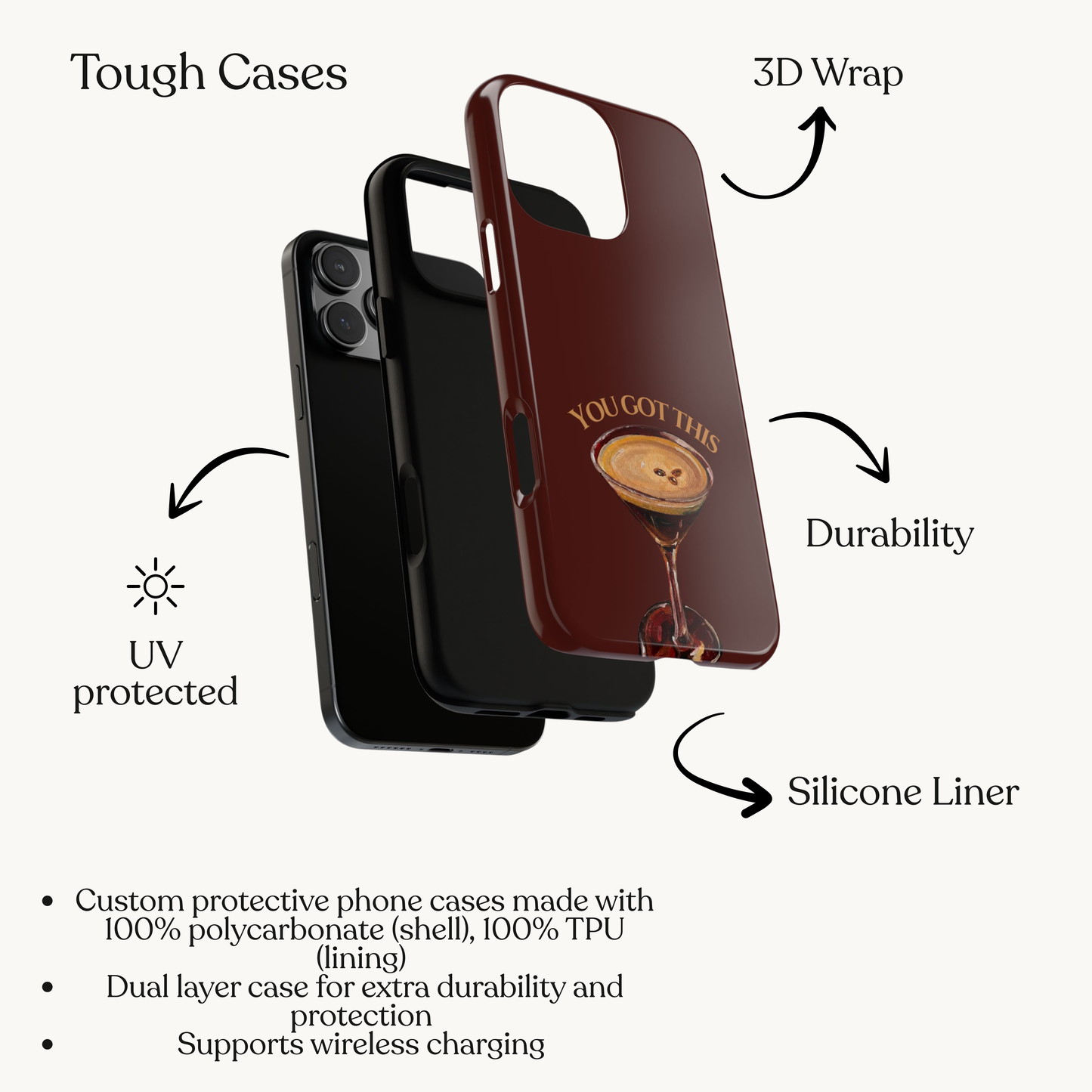 Luxury Red Martini Cherry iPhone Case — Stylish Aesthetic Protective Phone Case