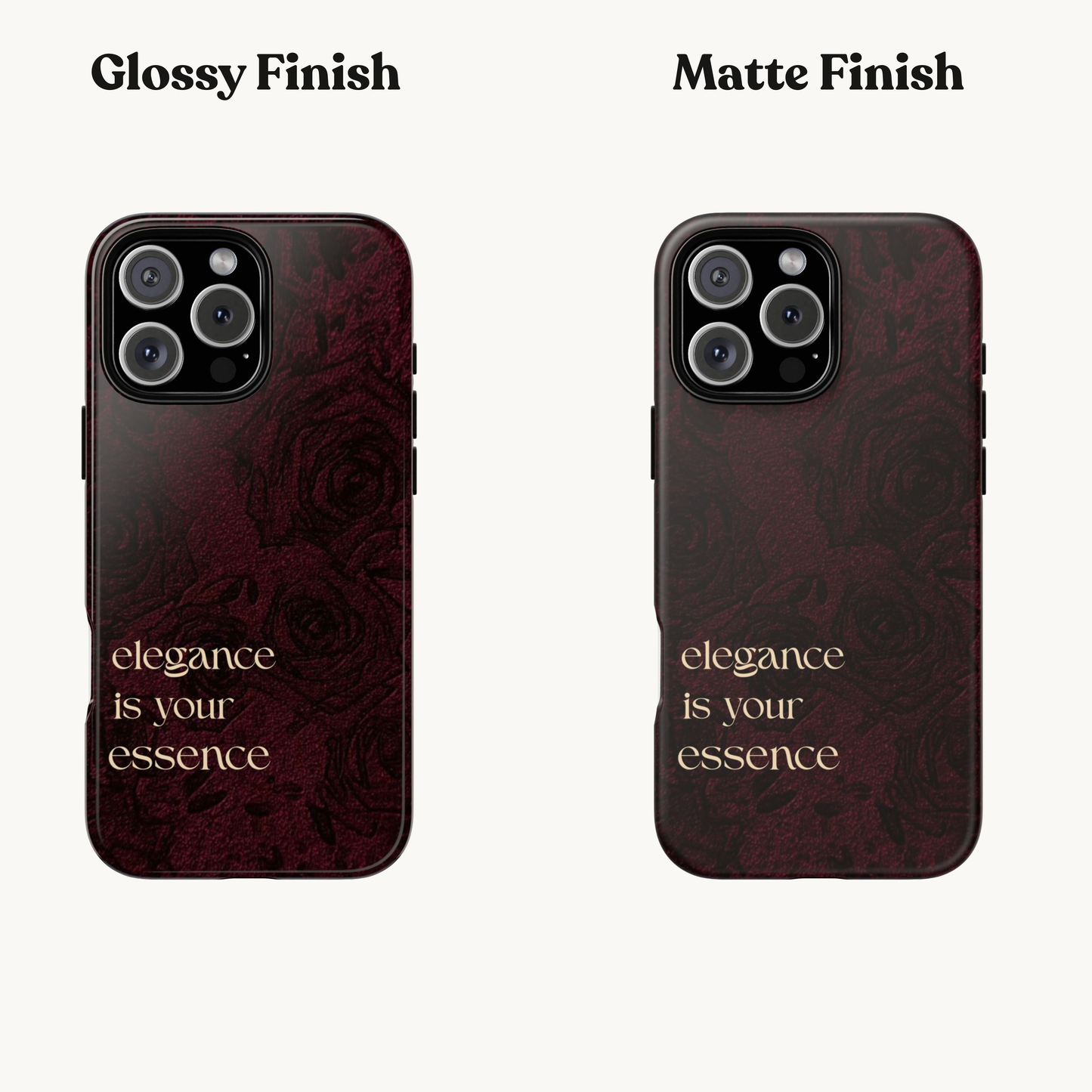 Cherry Rose Luxury iPhone Case — "Elegance Is Your Essence"